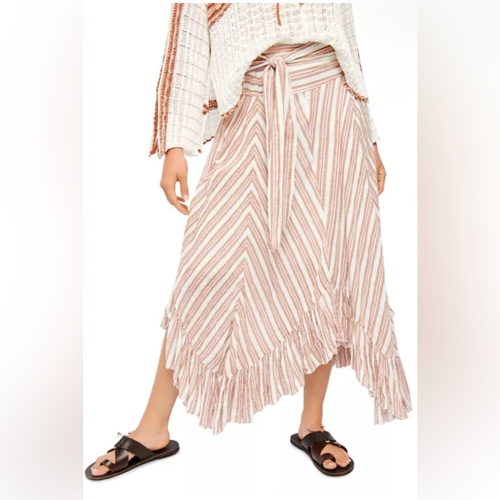Free People Giselle Convertible Chevron Asymmetric  Skirt